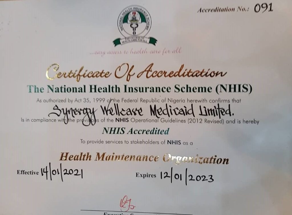 Synergy NHIS Certificate